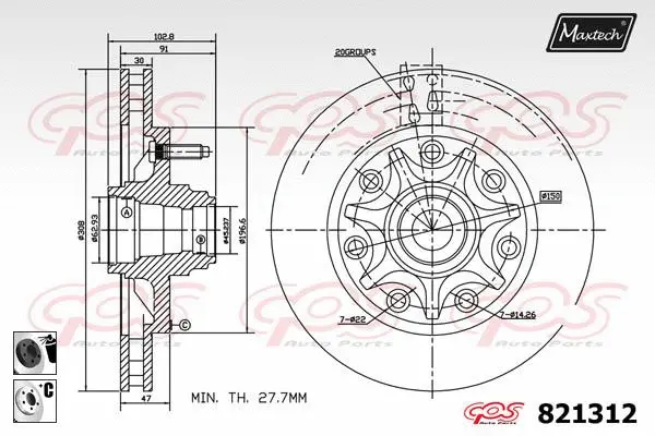 Piston, brake caliper (72930018)