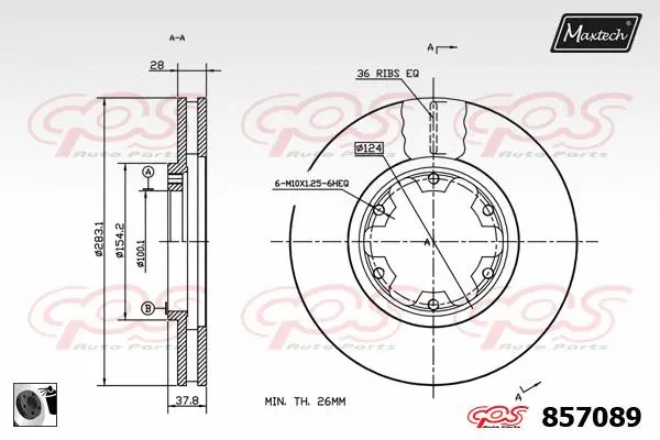 Piston, brake caliper (72944028)