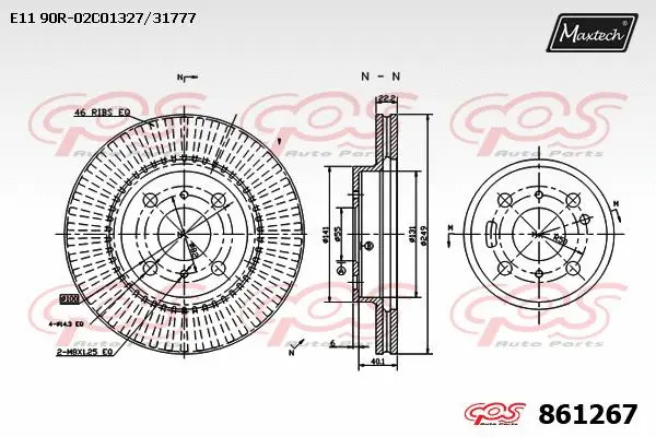 Piston, brake caliper (72945009)