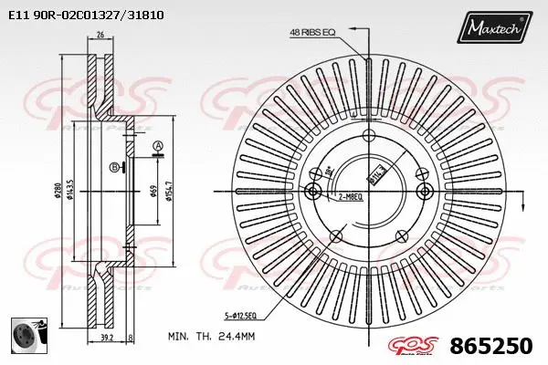 Piston, brake caliper (72940020)