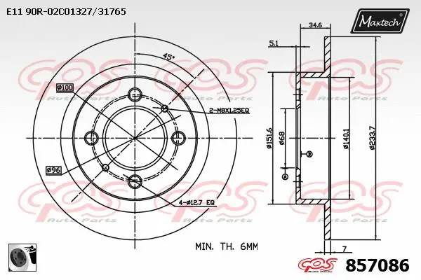 Bolt, brake disc (800106)