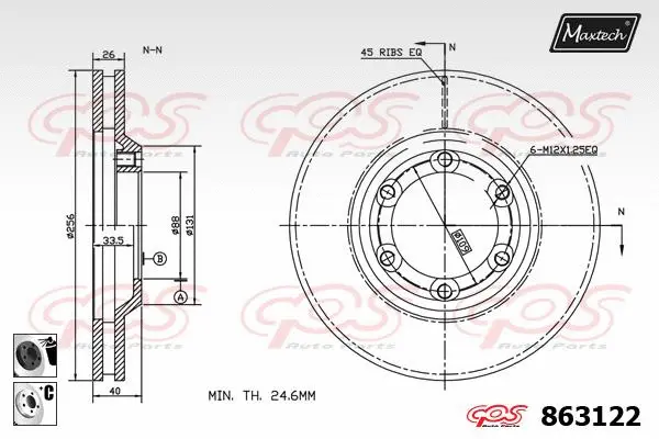 Piston, brake caliper (72946003)