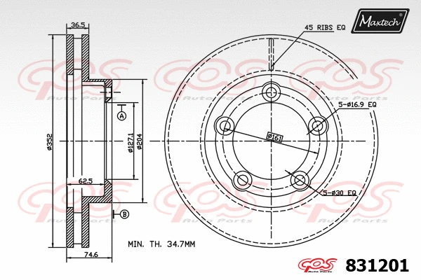 Piston, brake caliper (72938076)