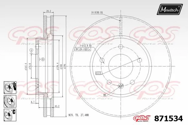 Seal, brake caliper piston (70180407)