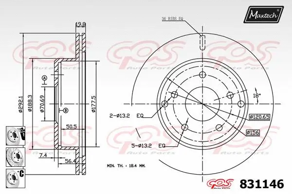Piston, brake caliper (72945023)
