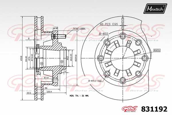 Piston, brake caliper (72954065)