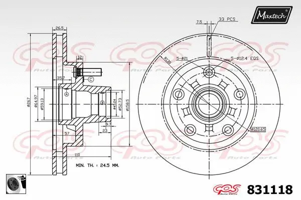 Piston, brake caliper (72940027)