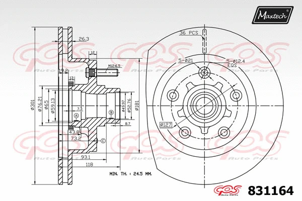 Seal, brake caliper piston (70180454)