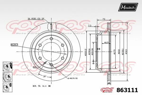 Piston, brake caliper (72945011)
