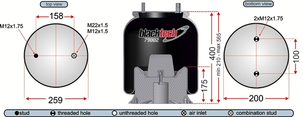 Bellow, air suspension (RML79002A3CP1)