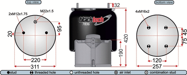 Bellow, air suspension (RML7836C3)