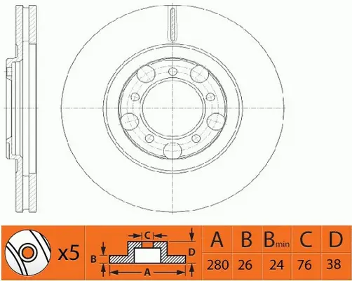 Brake Disc (FR0595V)