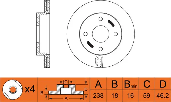 Brake Disc (FR0345V)
