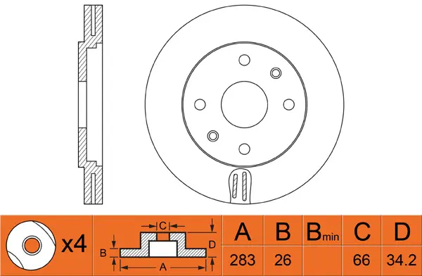 Brake Disc (FR0263V)
