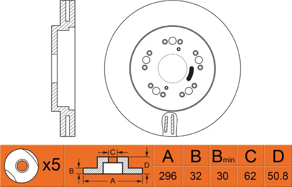 Brake Disc (FR0262V)