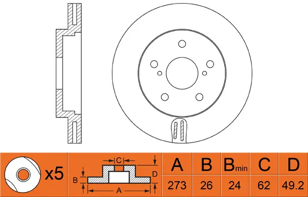 Brake Disc (FR0461V)
