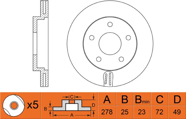 Brake Disc (FR0305V)