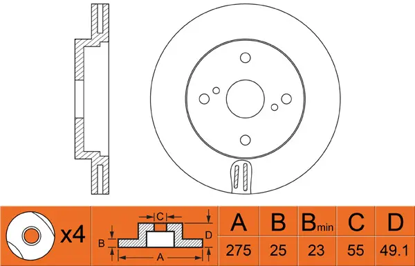 Brake Disc (FR0463V)