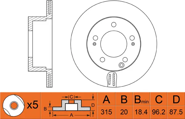 Brake Disc (FR0309V)