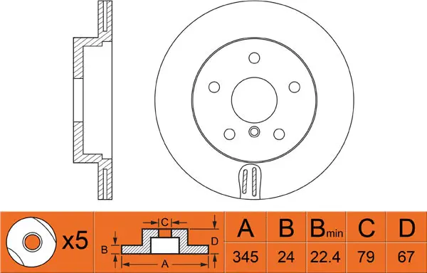 Brake Disc (FR0357V)