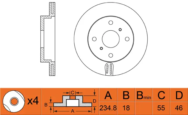 Brake Disc (FR0364V)