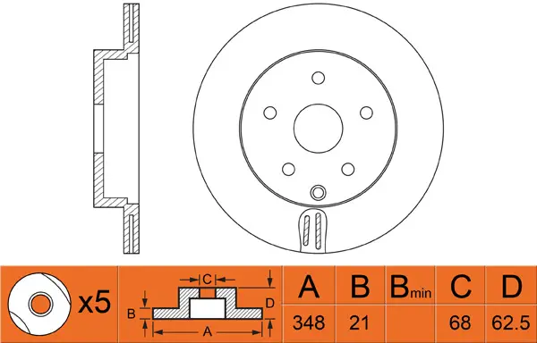 Brake Disc (FR0535V)
