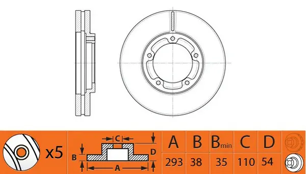 Brake Disc (FR0556V)