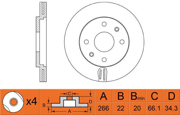 Brake Disc (FR0264V)