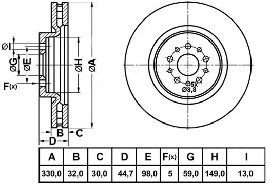 Brake Disc (FR0990V)