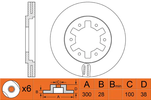 Brake Disc (FR0338V)