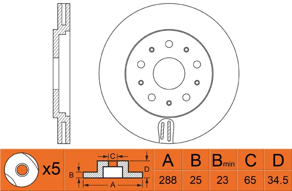Brake Disc (FR0489V)