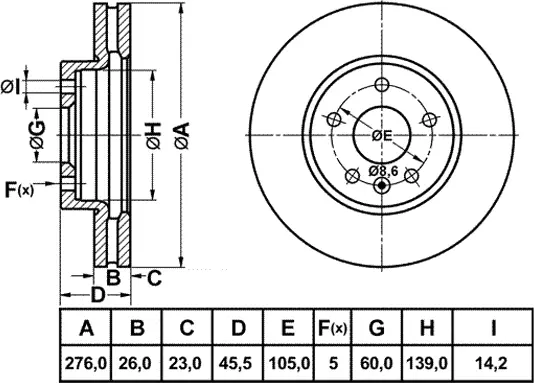 Brake Disc (FR0734V)