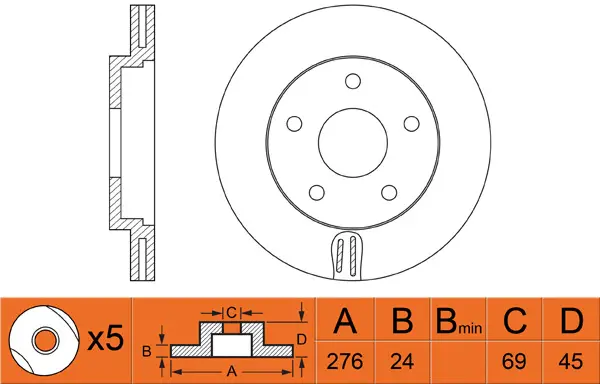 Brake Disc (FR0363V)