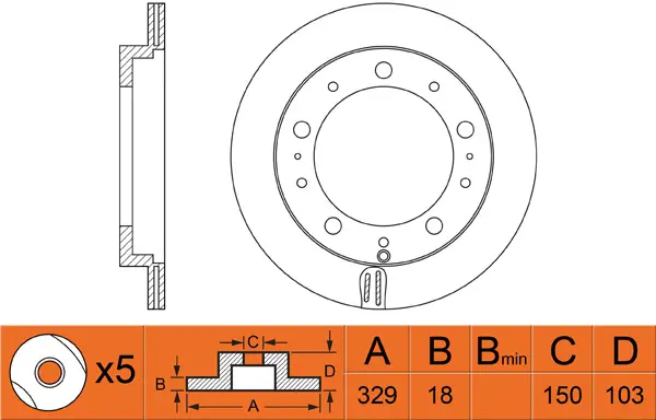 Brake Disc (FR0327V)