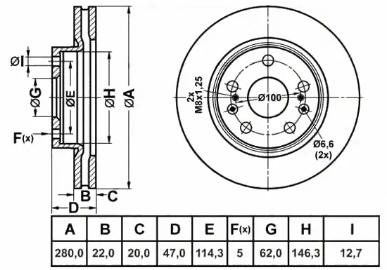 Brake Disc (FR0827V)