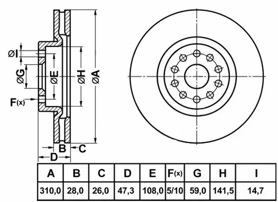 Brake Disc (FR1001V)