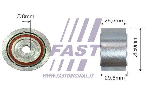 Deflection/Guide Pulley, V-ribbed belt (FT44555)