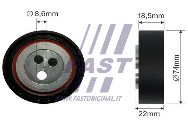 Tensioner Pulley, V-ribbed belt (FT44587)
