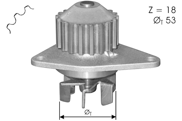 Water Pump, engine cooling (TOP12600006)