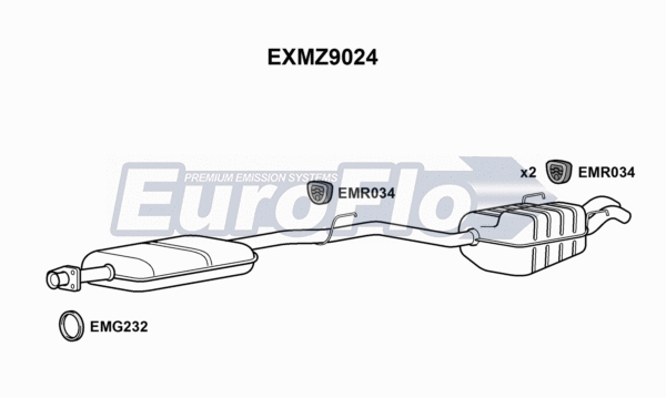 Centre/Rear Muffler (EXMZ9024)