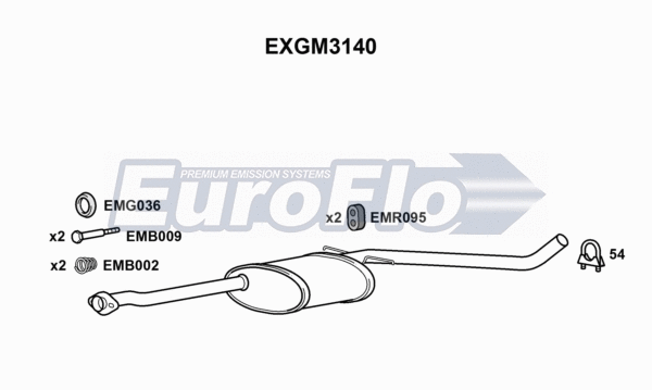 Centre Muffler (EXGM3140)
