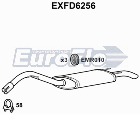 Rear Muffler (EXFD6256)