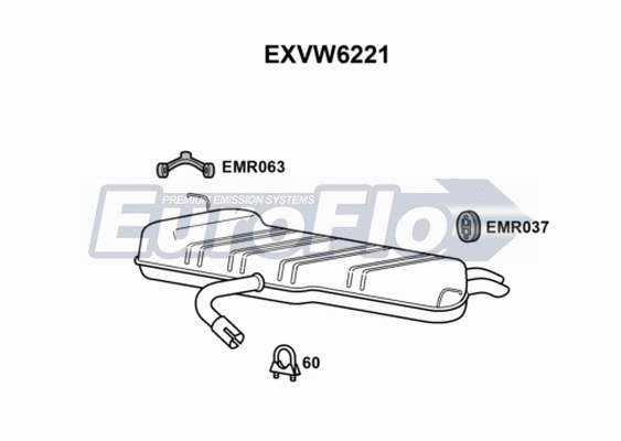 Rear Muffler (EXVW6221)