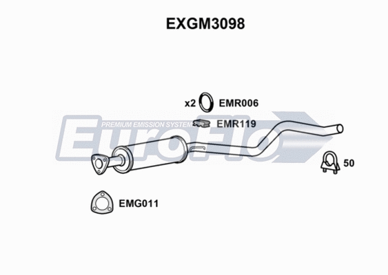Centre Muffler (EXGM3098)