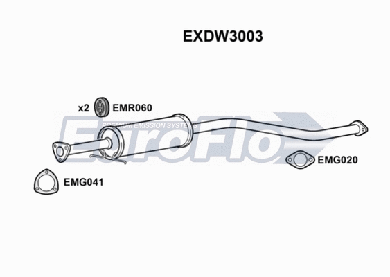 Centre Muffler (EXDW3003)