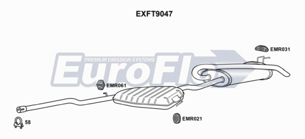 Centre/Rear Muffler (EXFT9047)
