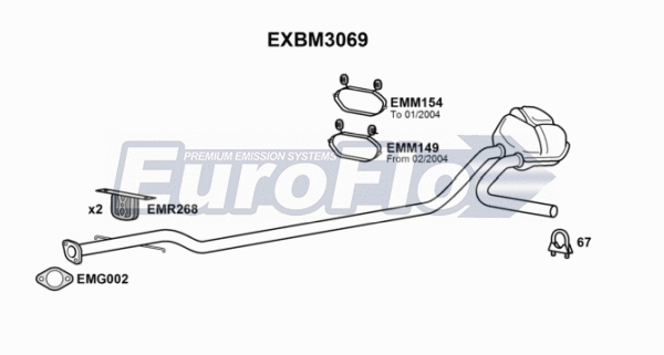 Centre Muffler (EXBM3069)