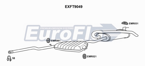 Centre/Rear Muffler (EXFT9049)