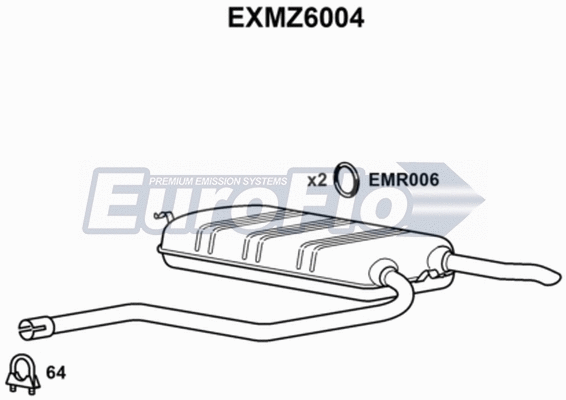 Rear Muffler (EXMZ6004)