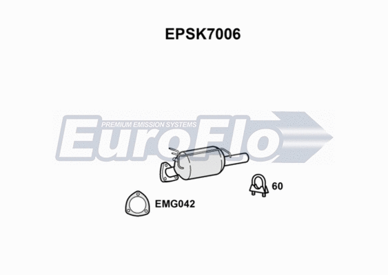 Soot/Particulate Filter, exhaust system (EPSK7006)